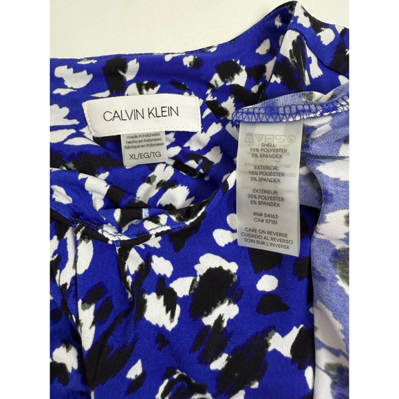 Women's Calvin Klein Sleeveless Top Blue/Black/White Size XL - Picture 3 of 6